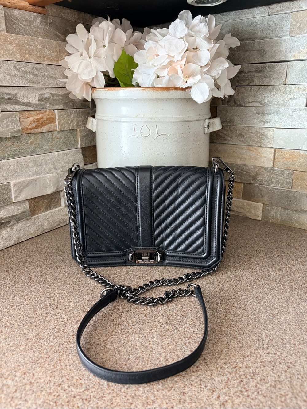 Rebecca Minkoff Chevron Quilted Crossbody Bag Women Versatile Women Crossbody